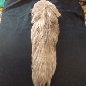 Gray Yarn Tail Keychain